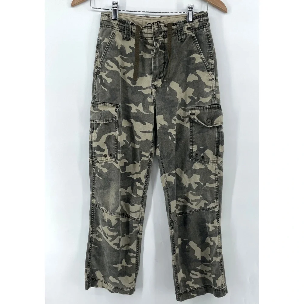 Vtg One Tuff Brand OTB Camo Cargo Pants Boys Youth 12 Hunting Grunge 24